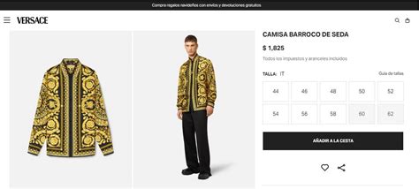 cuanto cuesta una camisa versace original